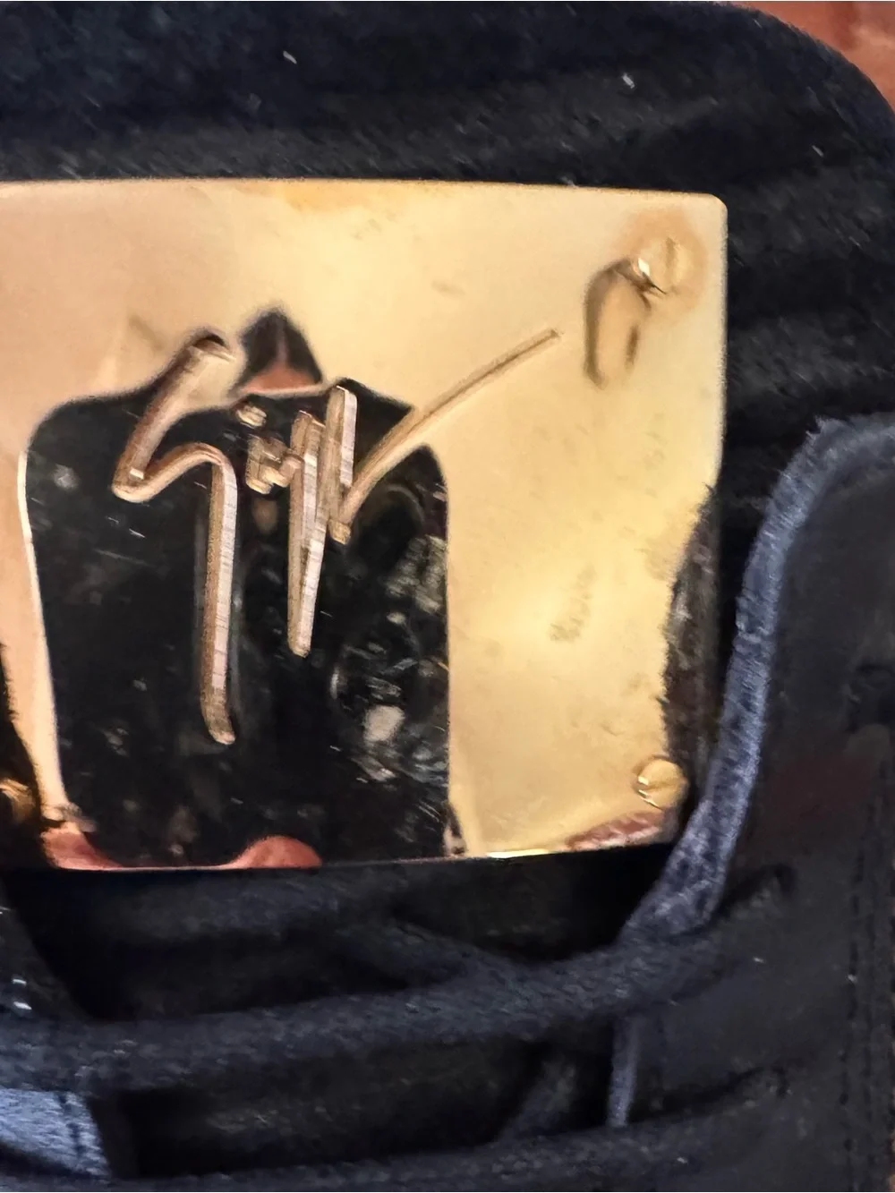 Giuseppe Zanotti Frenkie Black Gold Zip Sneakers EU 41 Men 8 Women 11